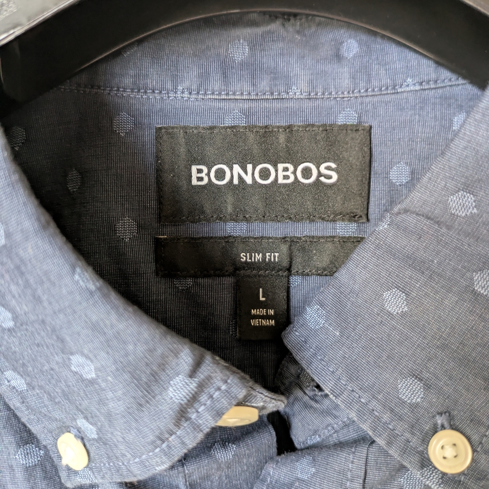 Bonobos Men Navy Patterned Casual Button Down Sli… - image 3